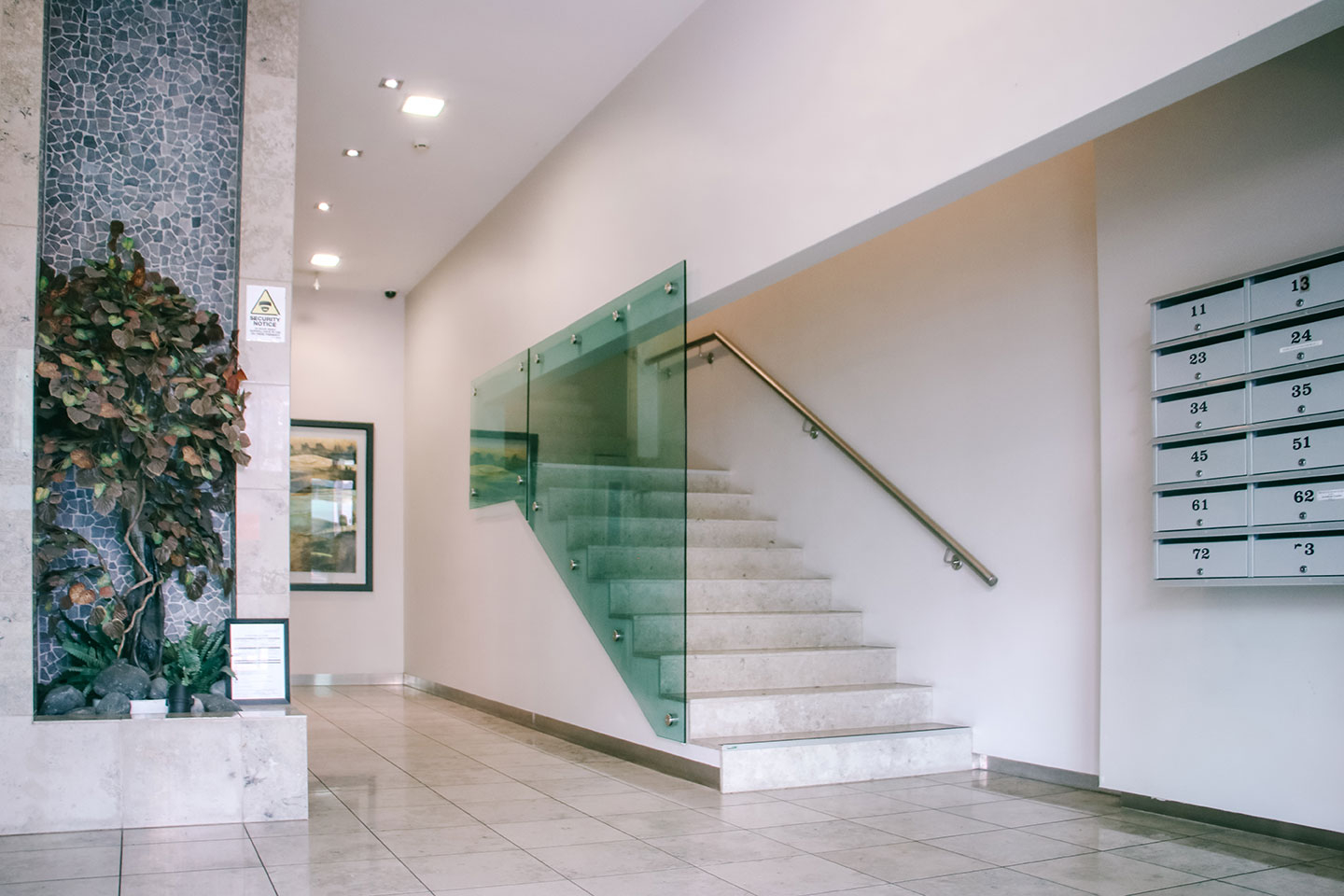 Corporate Accommodation Hamilton Internal Hallway and Staircase